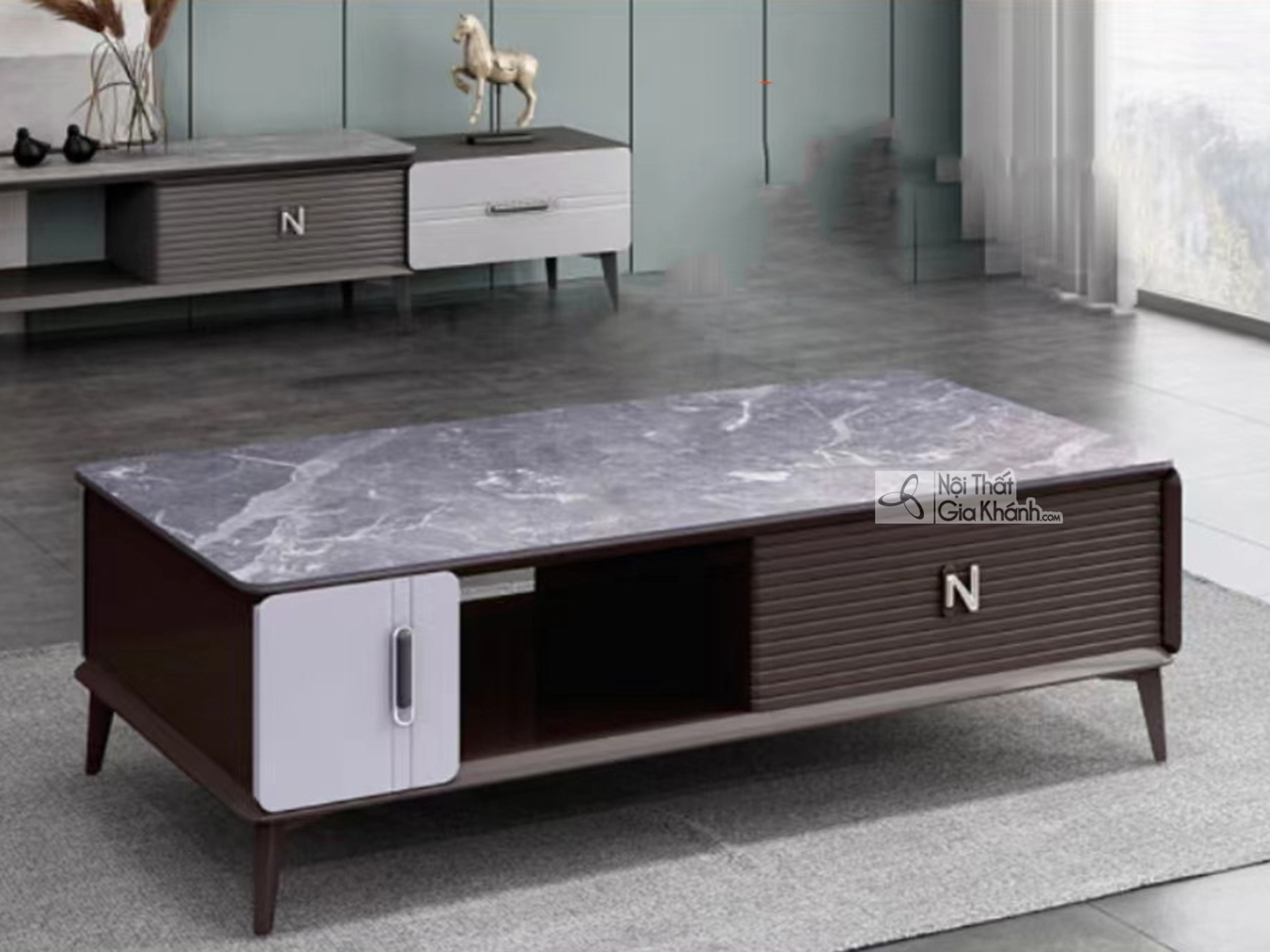 Bàn trà mặt đá nhập khẩu BT992